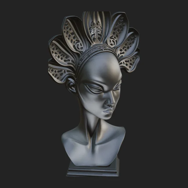 Shell Crown Woman Bust Statue Design 8