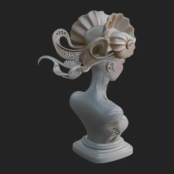 Shell Crown Woman Bust Statue Design 9