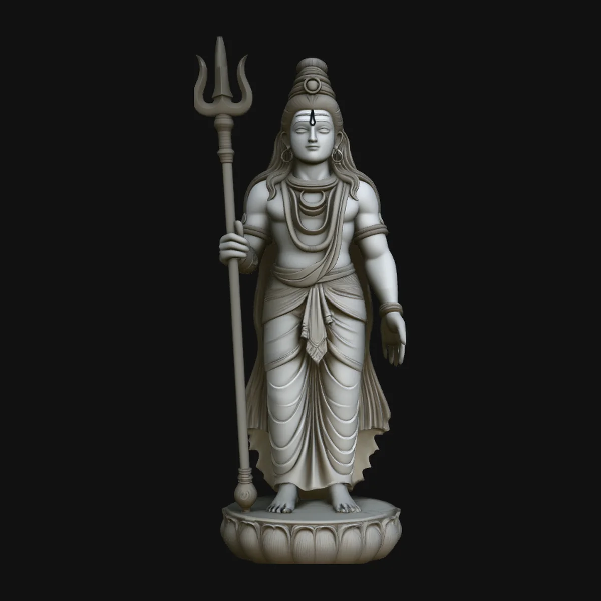 Shiva with Trident Statue Design 2