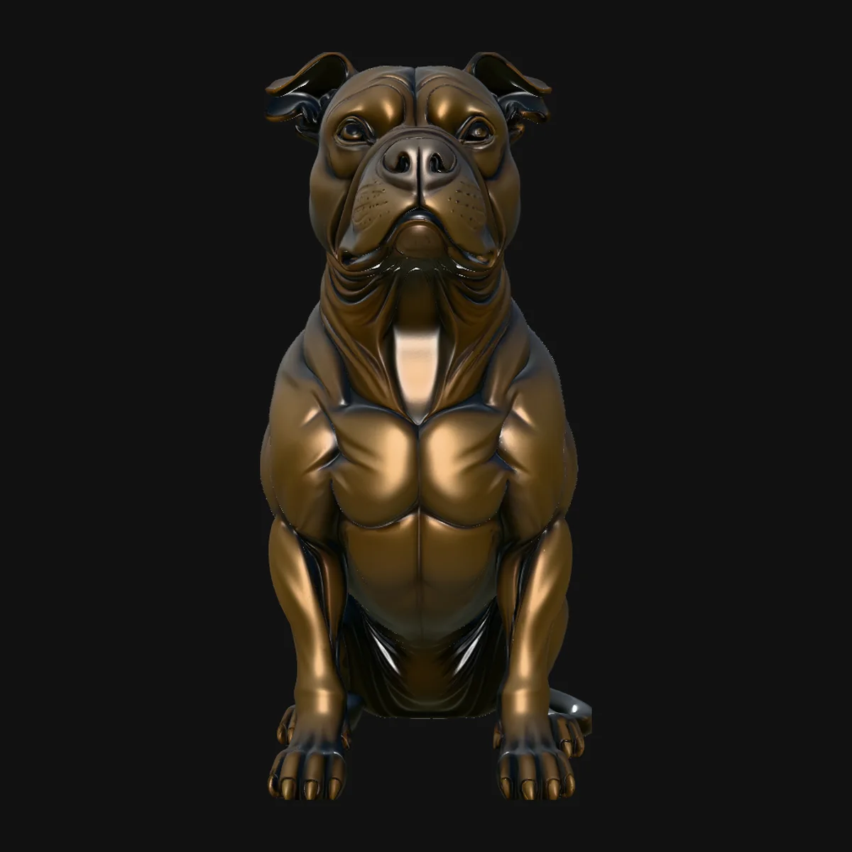 Sitting Boxer Dog Statue Design 1
