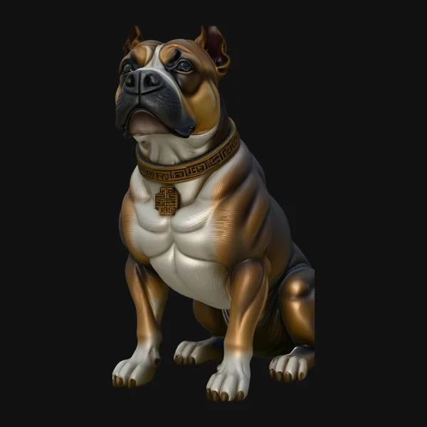 Sitting Boxer Dog Statue Design 2