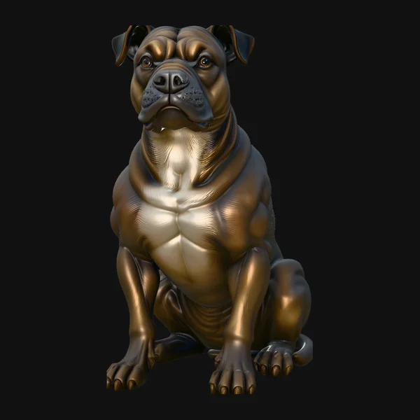 Sitting Boxer Dog Statue Design 3