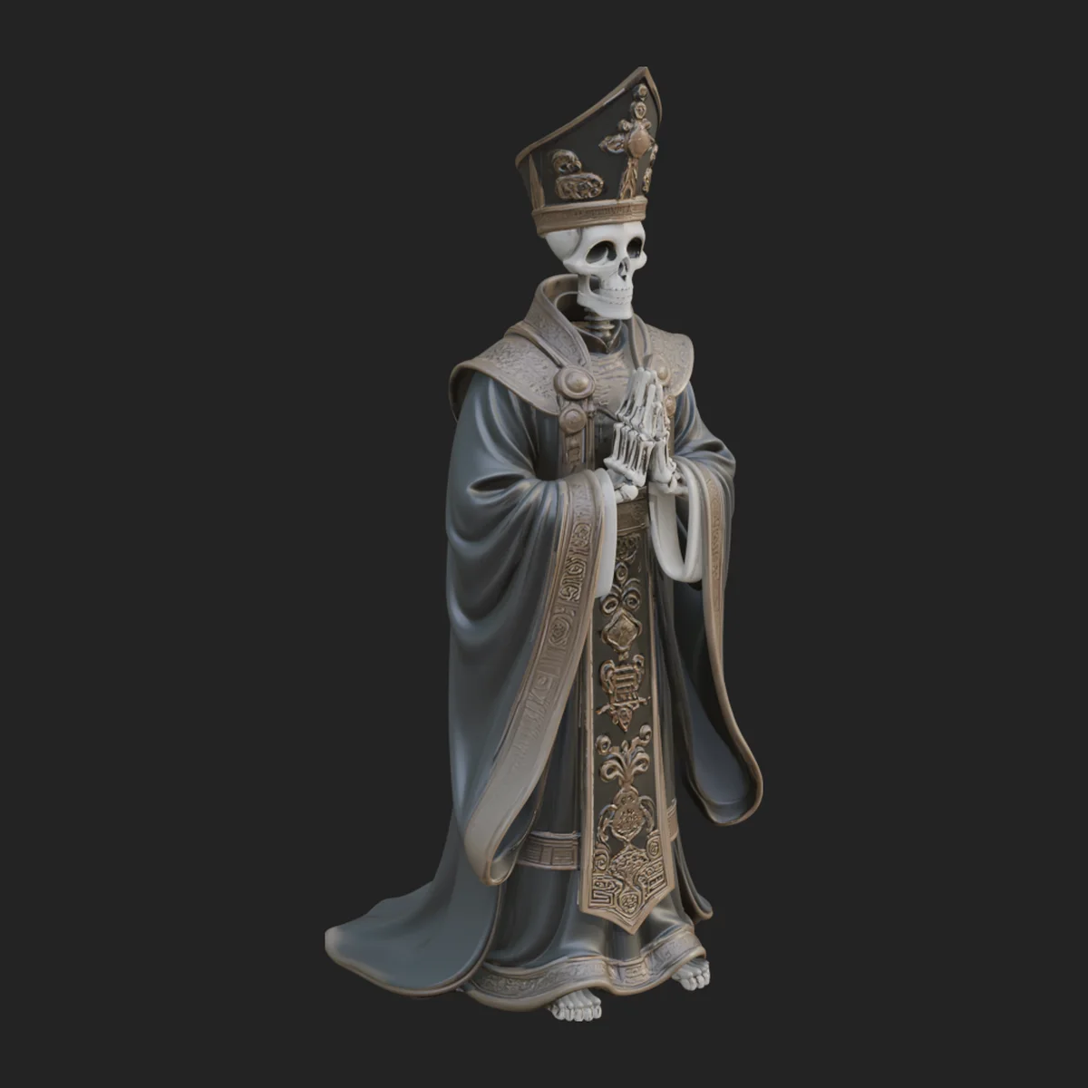 Skeleton Bishop Statue Design 1