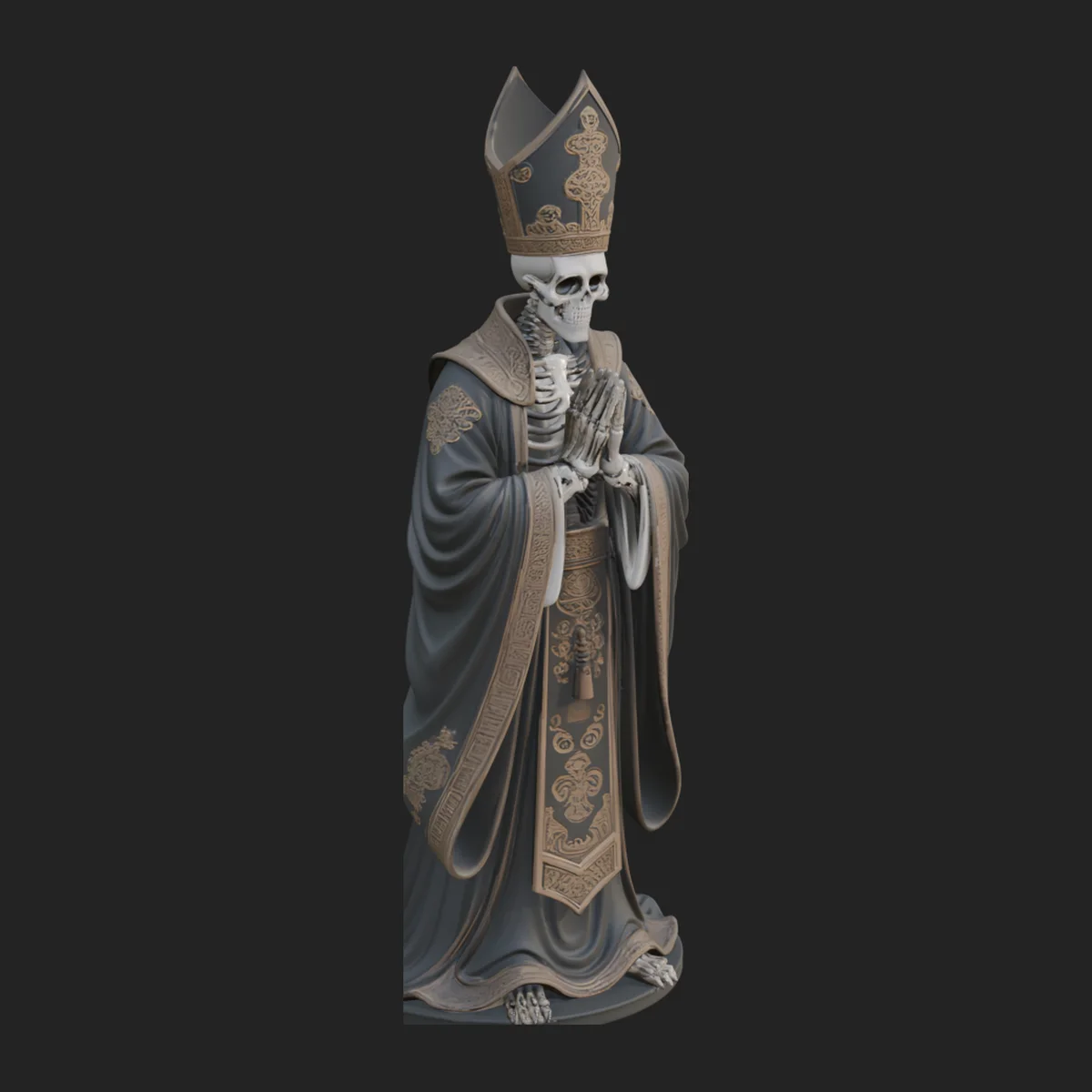 Skeleton Bishop Statue Design 2
