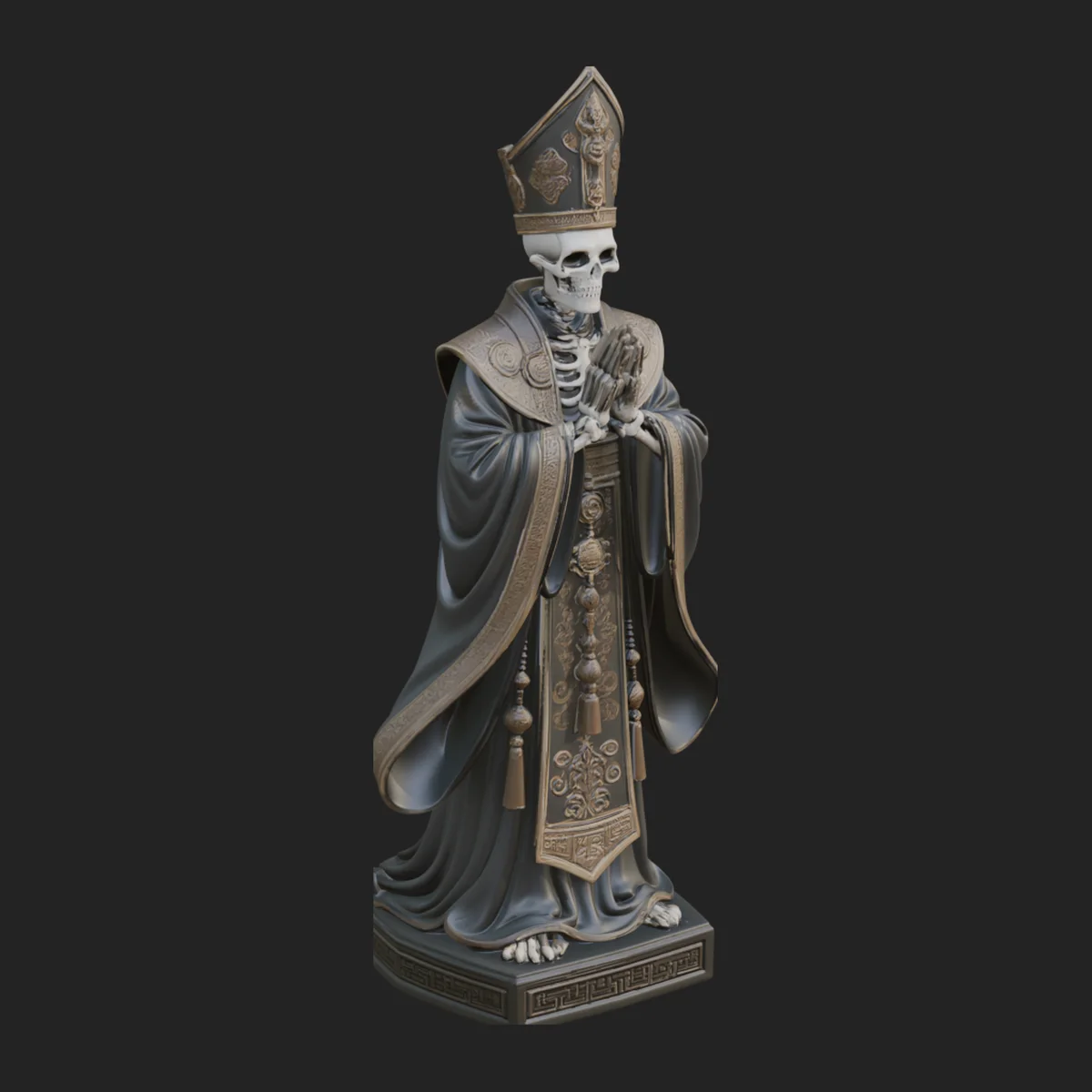 Skeleton Bishop Statue Design 3