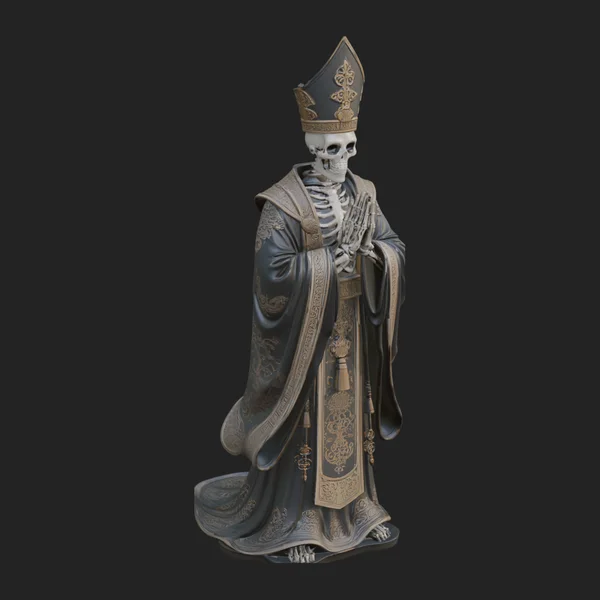 Skeleton Bishop Statue Design 4