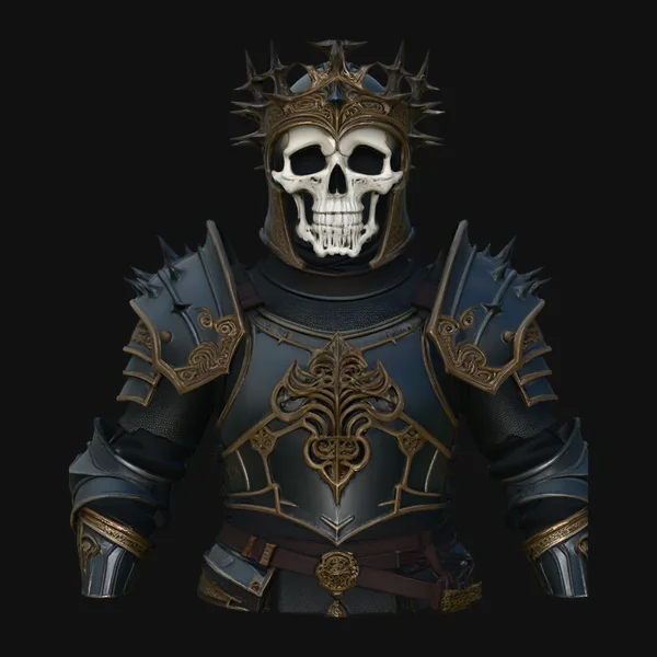 Skeleton King Armor Bust Statue Design 1