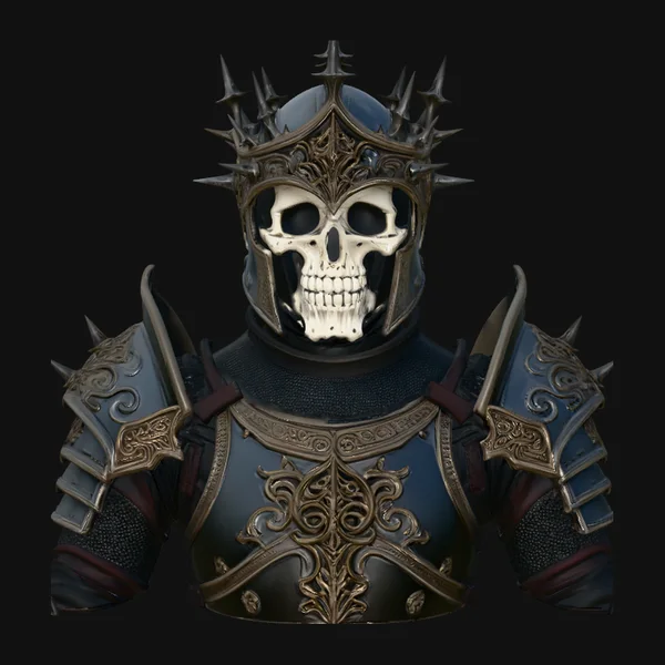 Skeleton King Armor Bust Statue Design 3