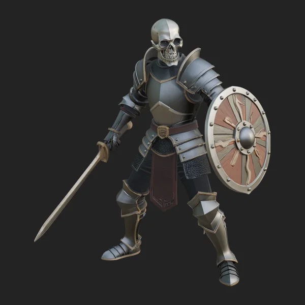 Skeleton Knight Statue Design 1