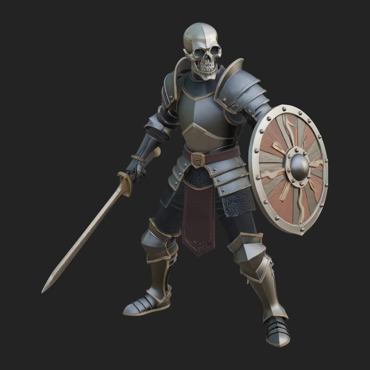 Skeleton Knight Statue Design 1