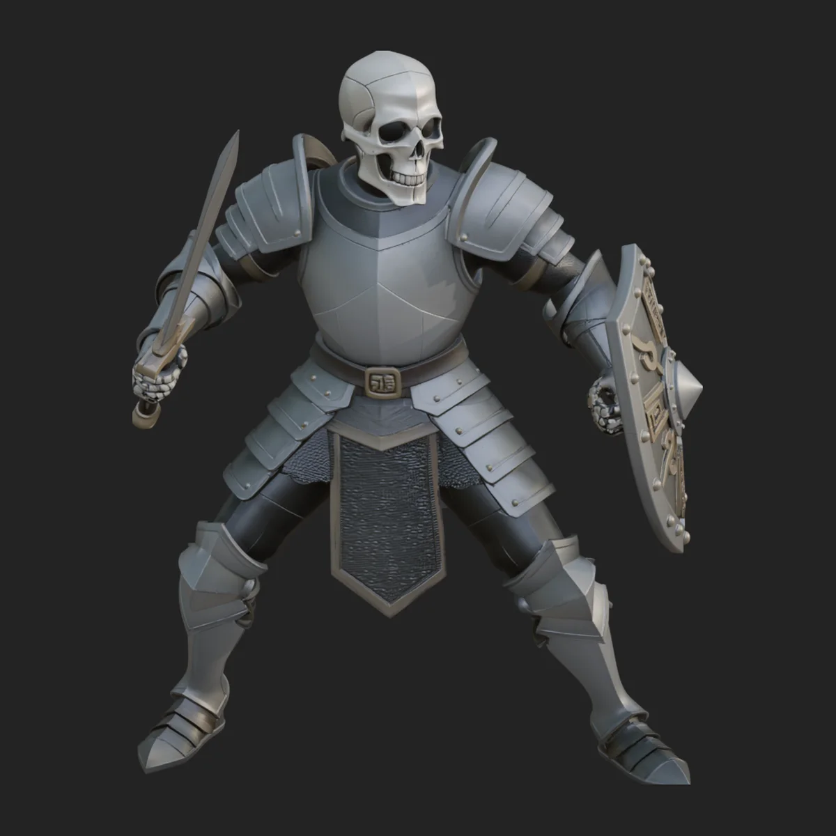 Skeleton Knight Statue Design 2