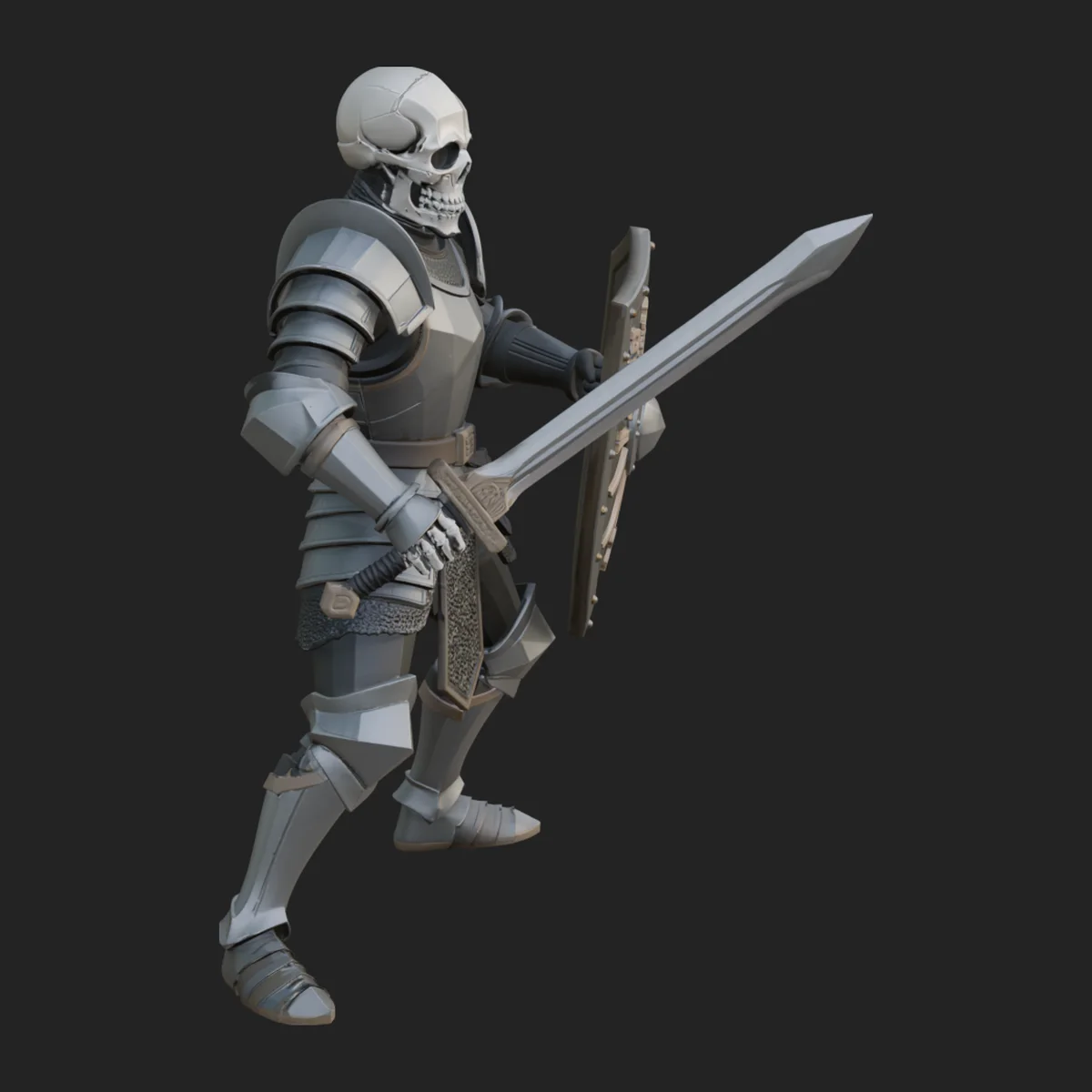 Skeleton Knight Statue Design 3
