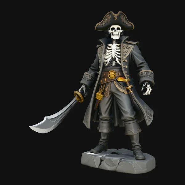 Skeleton Pirate Admiral Statue