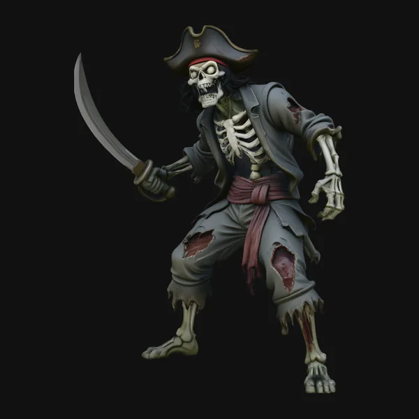 Skeleton Pirate Statue Design 1