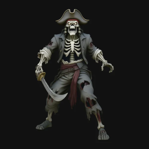 Skeleton Pirate Statue Design 3