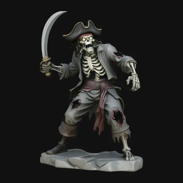 Skeleton Pirate Statue Design 4