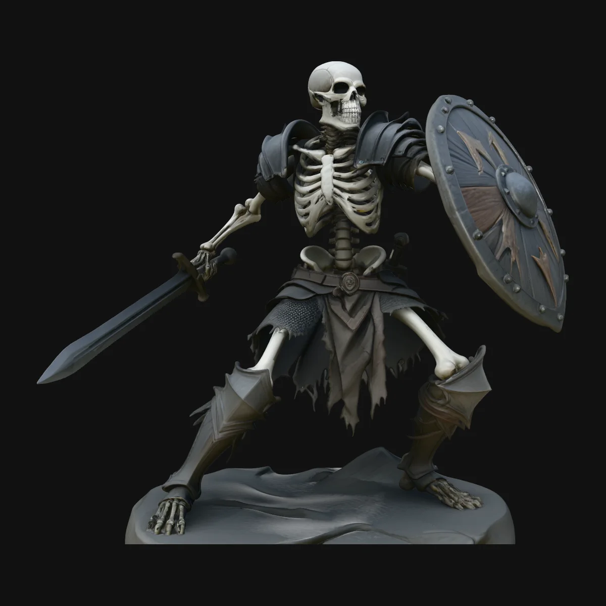 Skeleton Warrior Statue Design 4