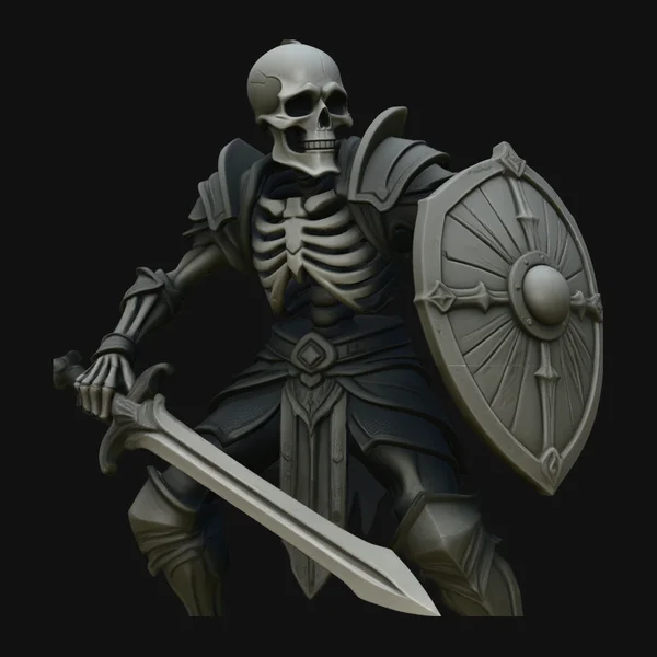 Skeleton Warrior Statue Design 5