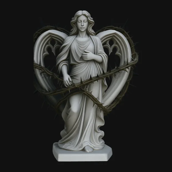 Sorrowful Angel with Thorns Statue
