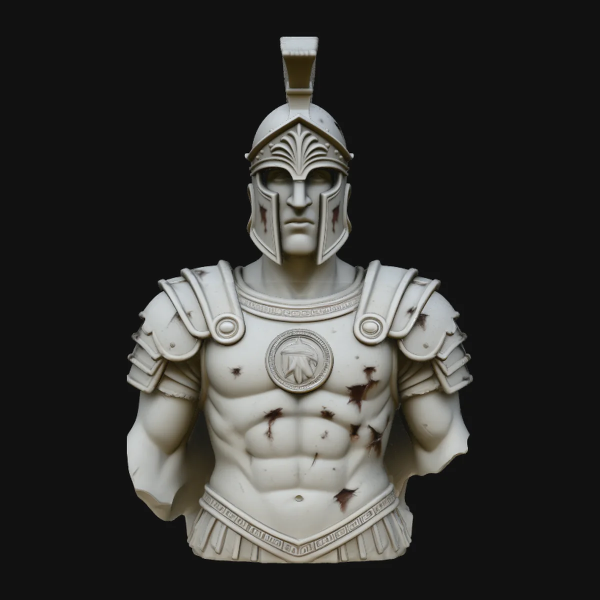 Spartan Warrior Bust Statue Design 1