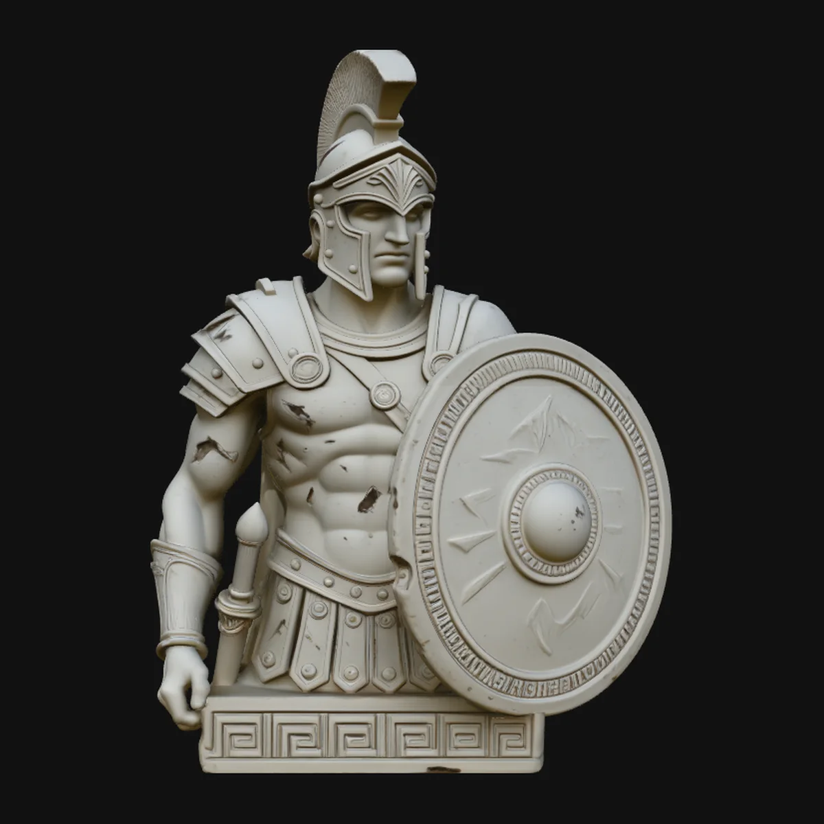 Spartan Warrior Bust Statue Design 2