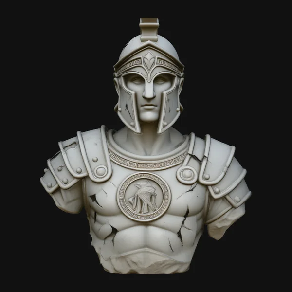 Spartan Warrior Bust Statue Design 3