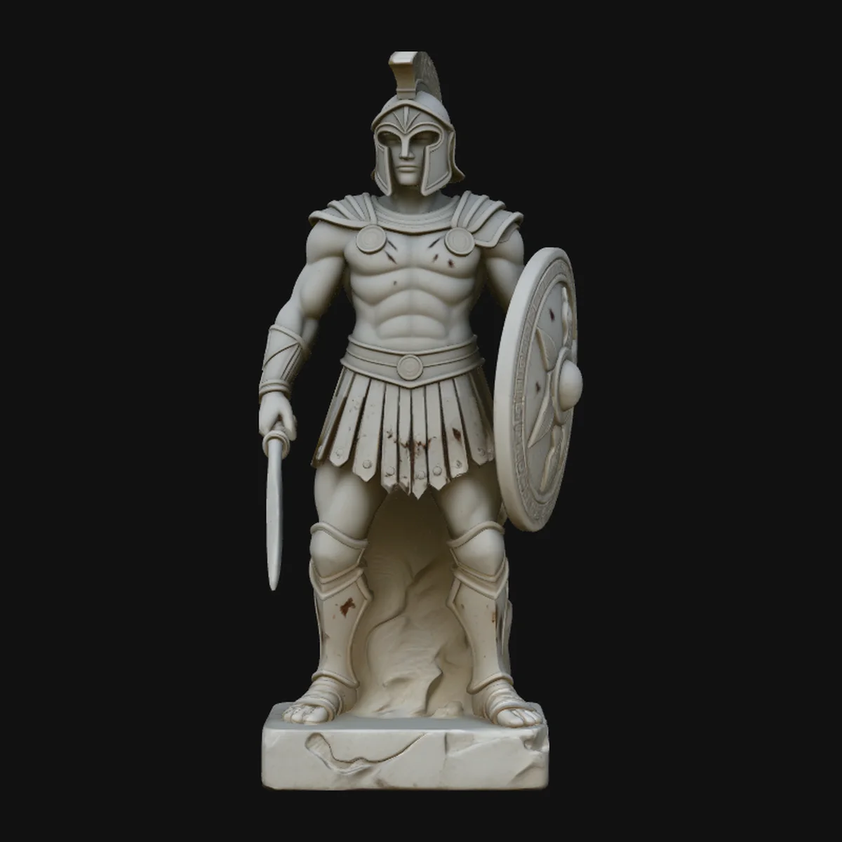Spartan Warrior Bust Statue Design 4