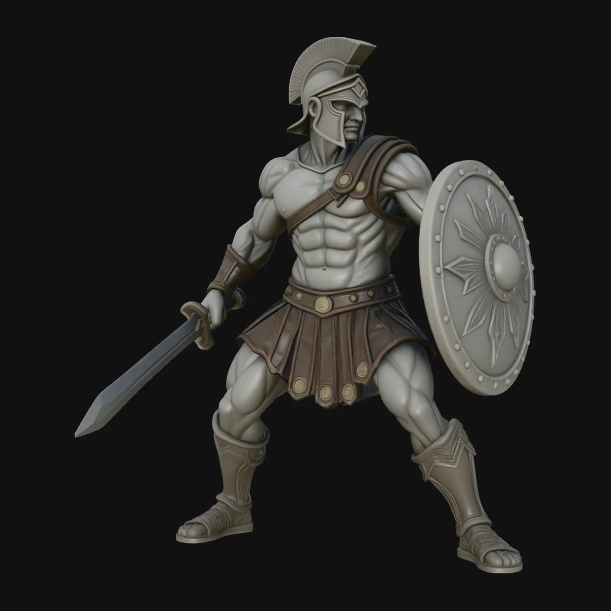 Spartan Warrior Statue Design 1