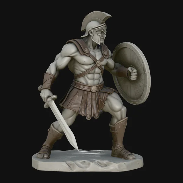 Spartan Warrior Statue Design 3