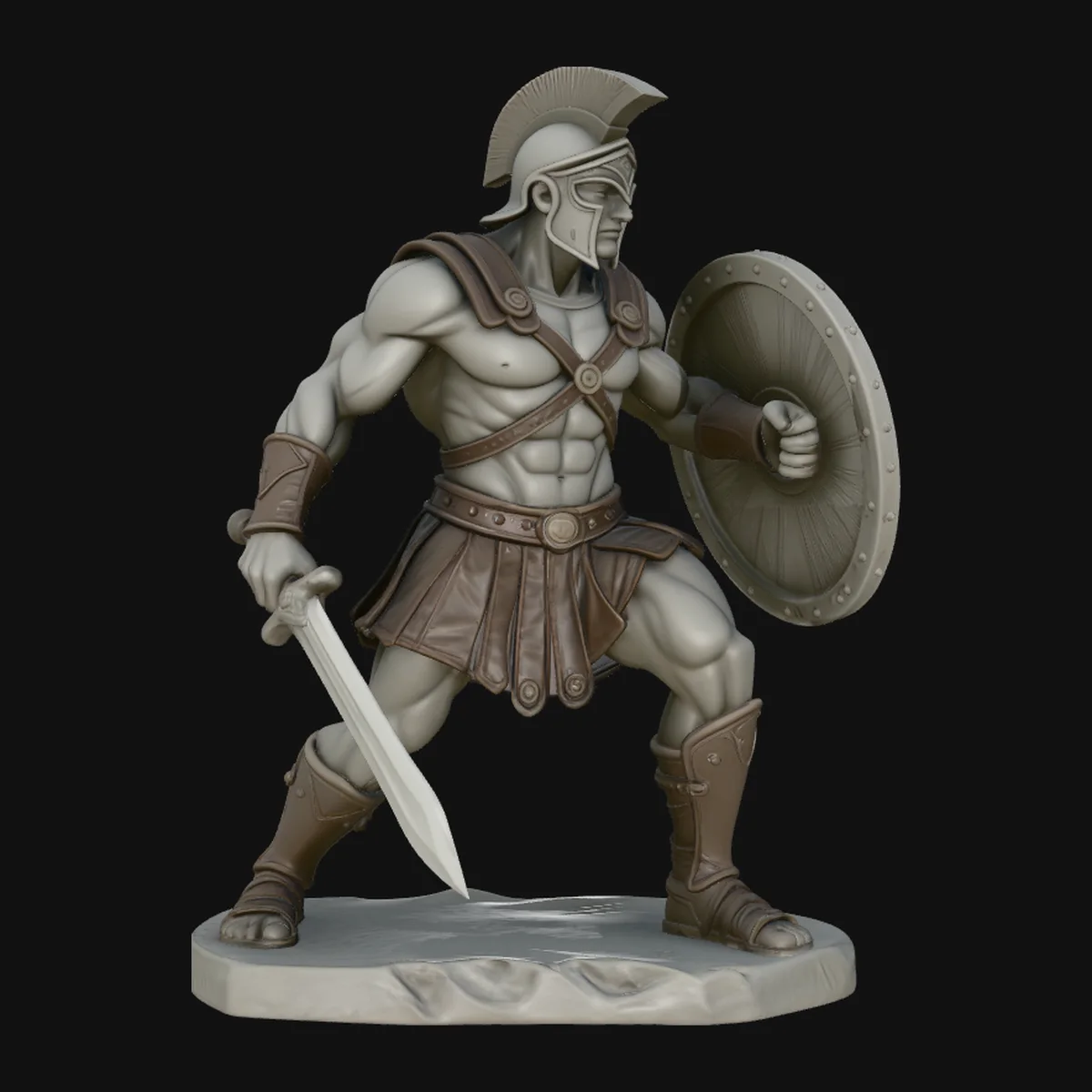 Spartan Warrior Statue Design 3