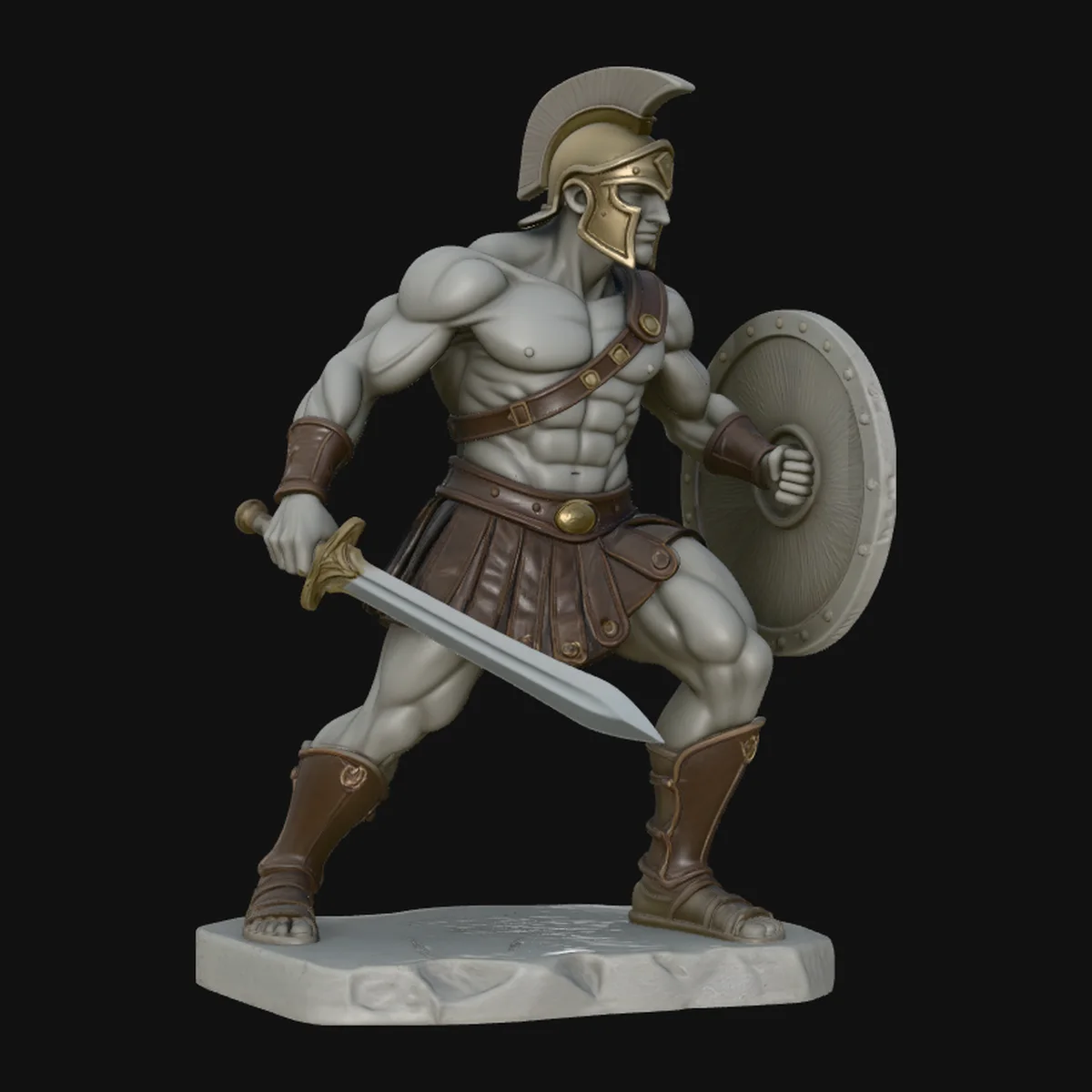 Spartan Warrior Statue Design 4