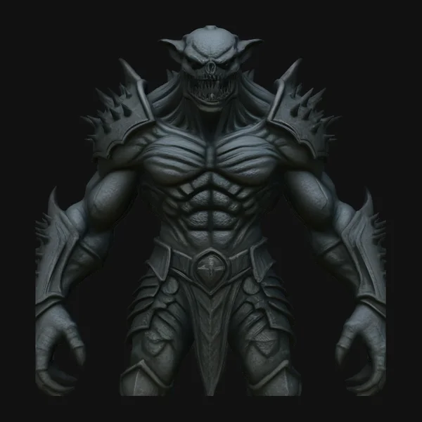Spiked Demon Creature Statue Design 1