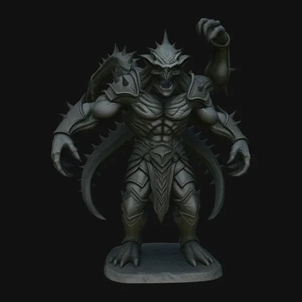 Spiked Demon Creature Statue Design 2