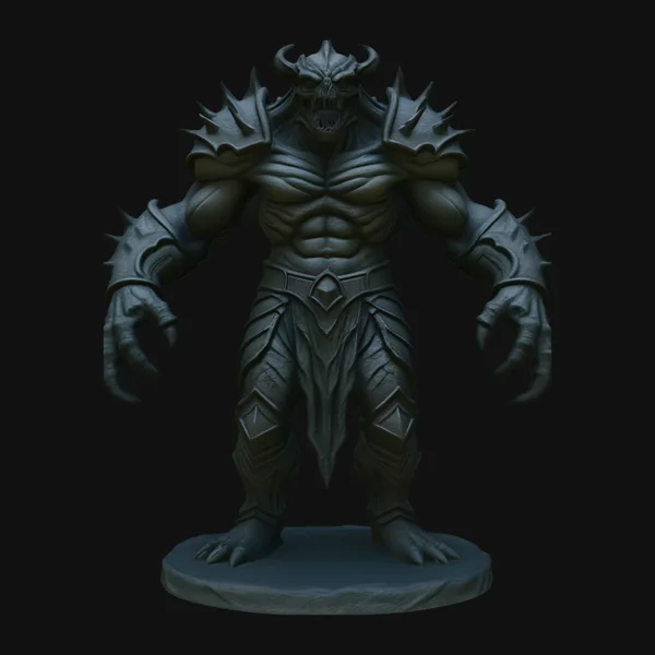 Spiked Demon Creature Statue Design 3