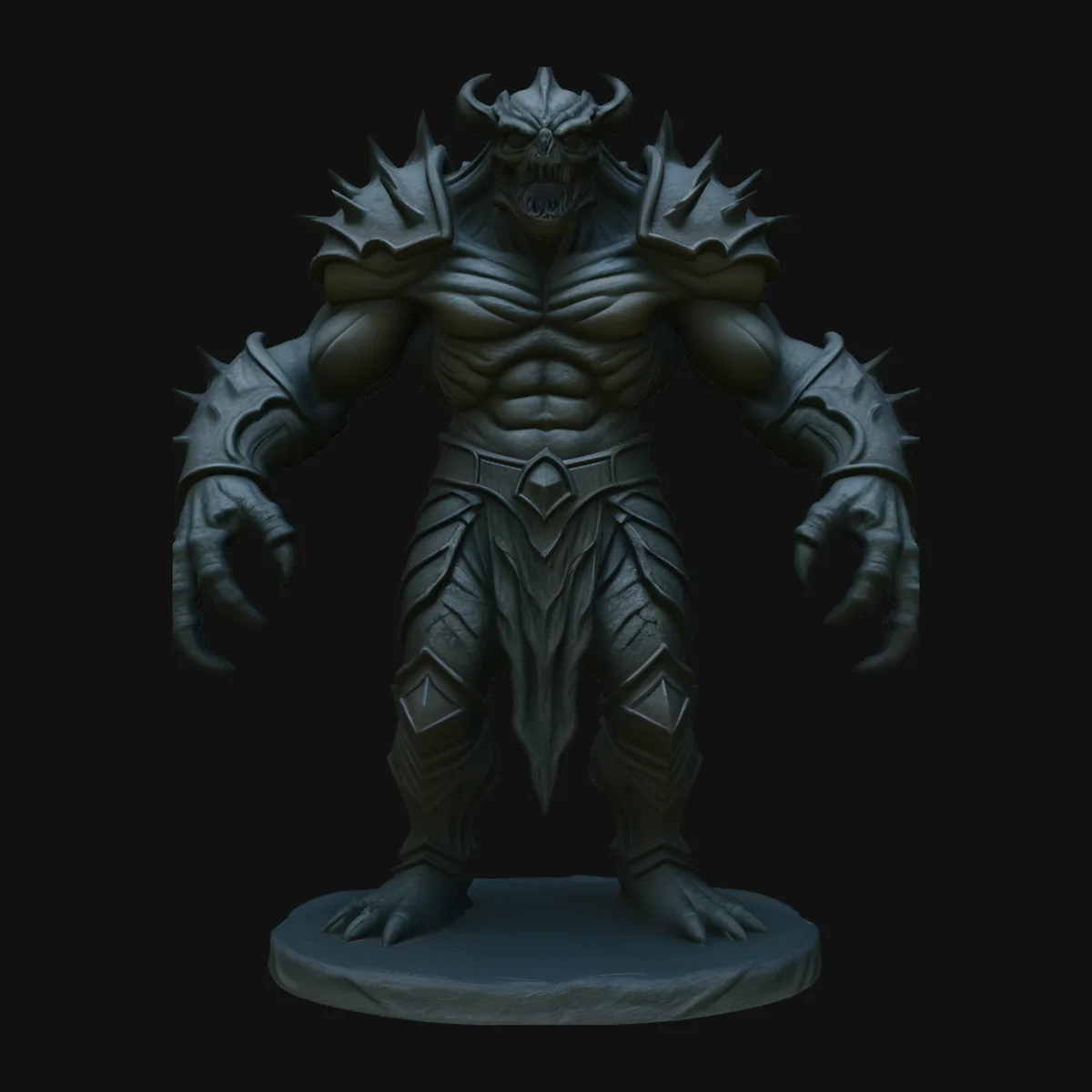 Spiked Demon Creature Statue Design 3