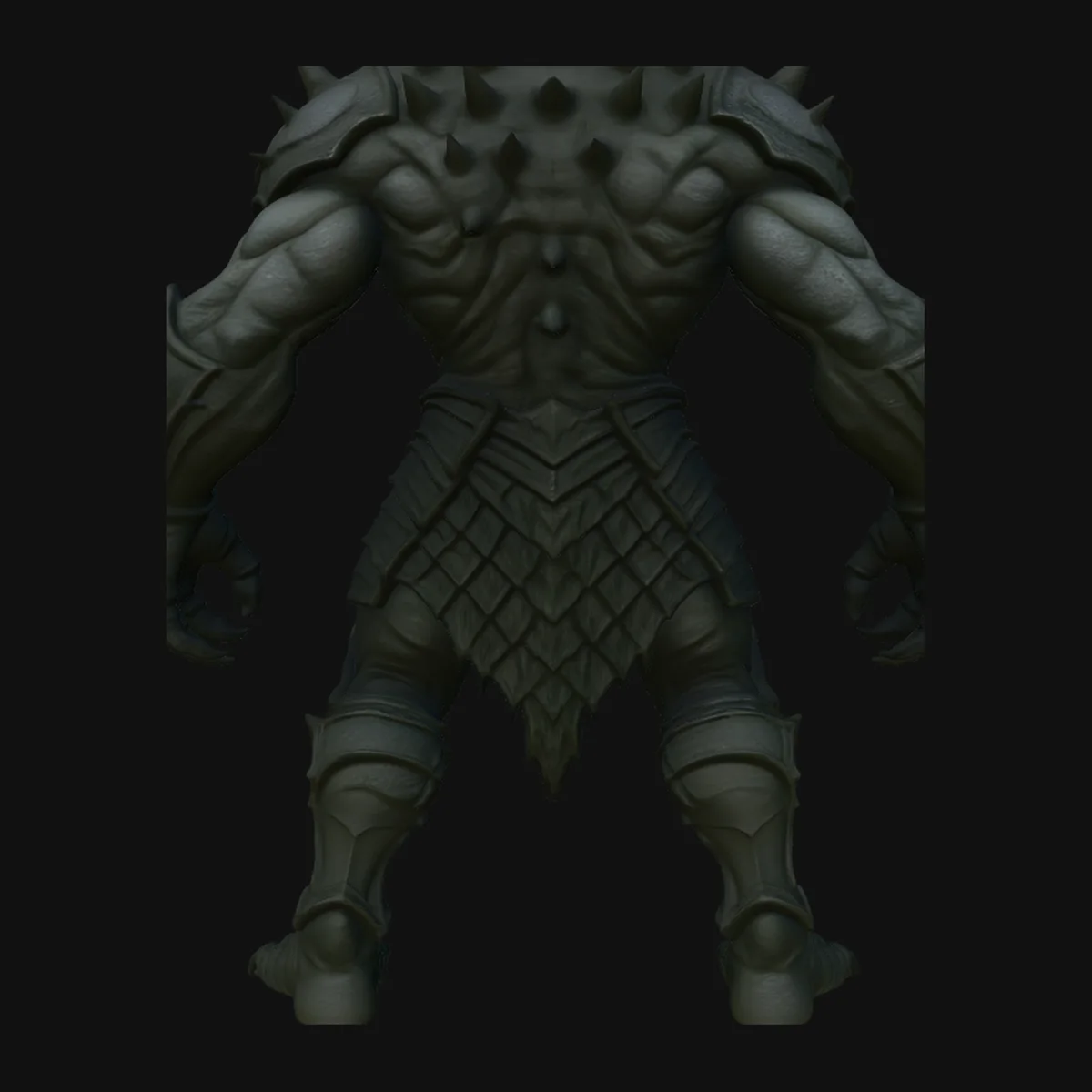 Spiked Demon Creature Statue Design 4