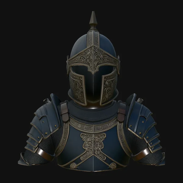 Spiked Helm Knight Armor Bust Statue Design 2
