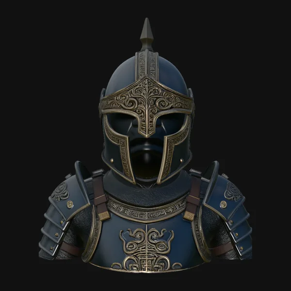 Spiked Helm Knight Armor Bust Statue Design 4