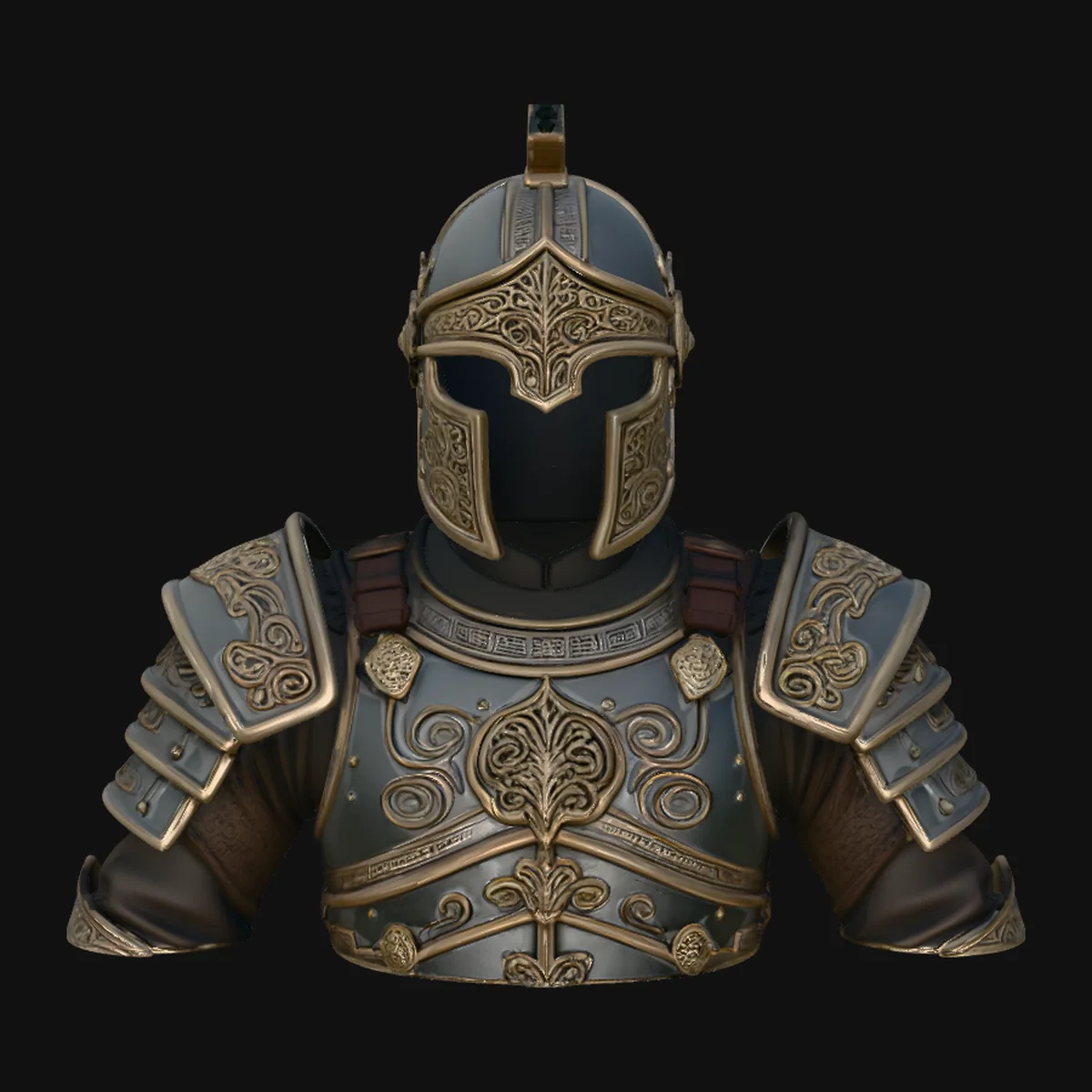 Spiked Helm Knight Armor Bust Statue Design 5