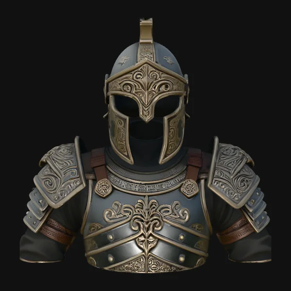 Spiked Helm Knight Armor Bust Statue Design 6
