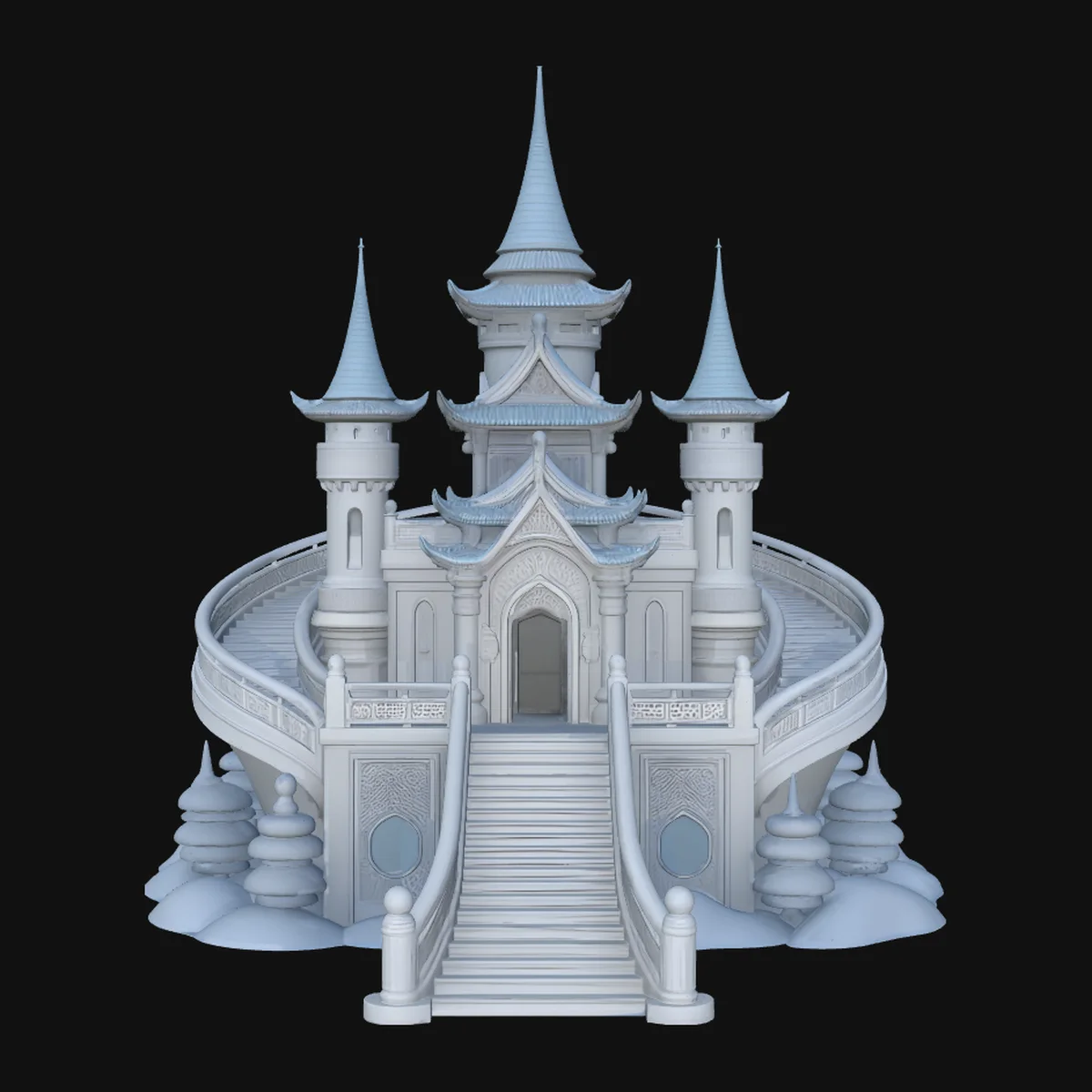 Spired Fairytale Castle Model Design 3