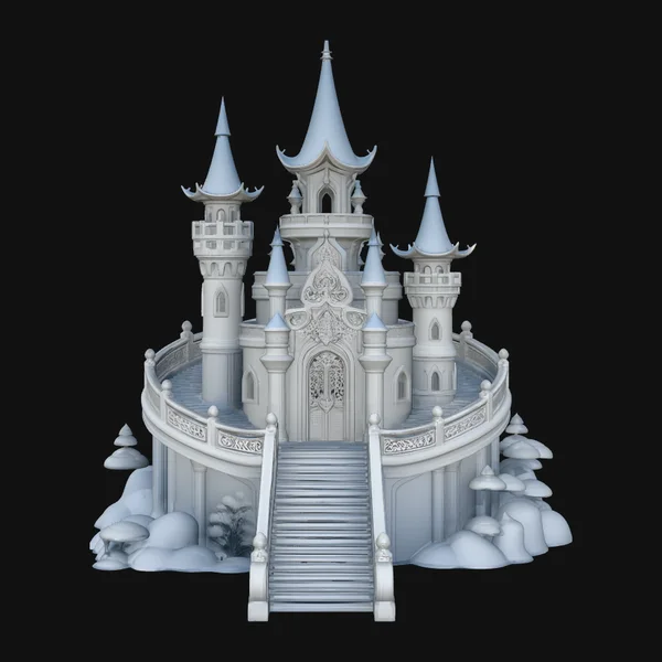 Spired Fairytale Castle Model Design 4