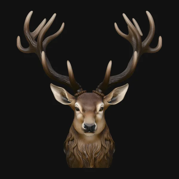 Stag Head Wall Plaque Design 1