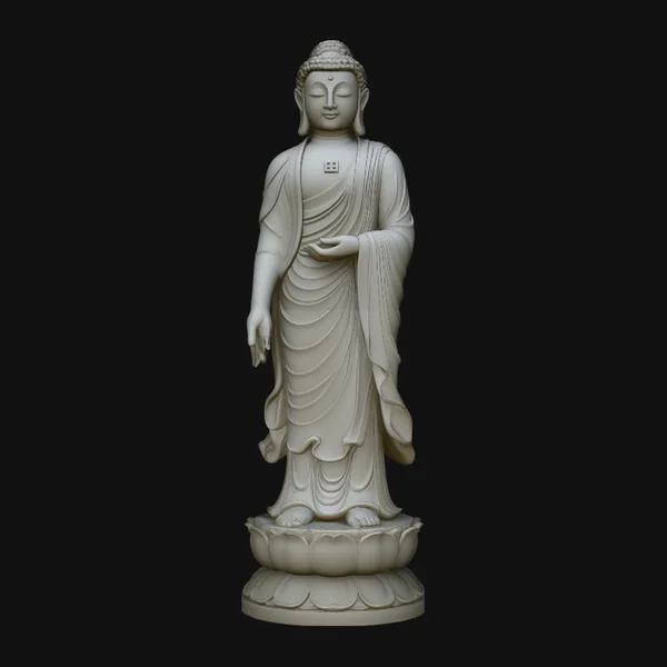 Standing Buddha on Lotus Statue Design 1