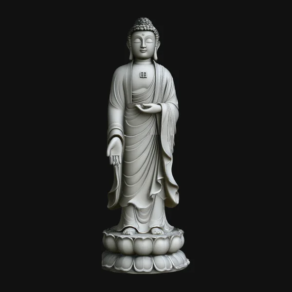 Standing Buddha on Lotus Statue Design 2