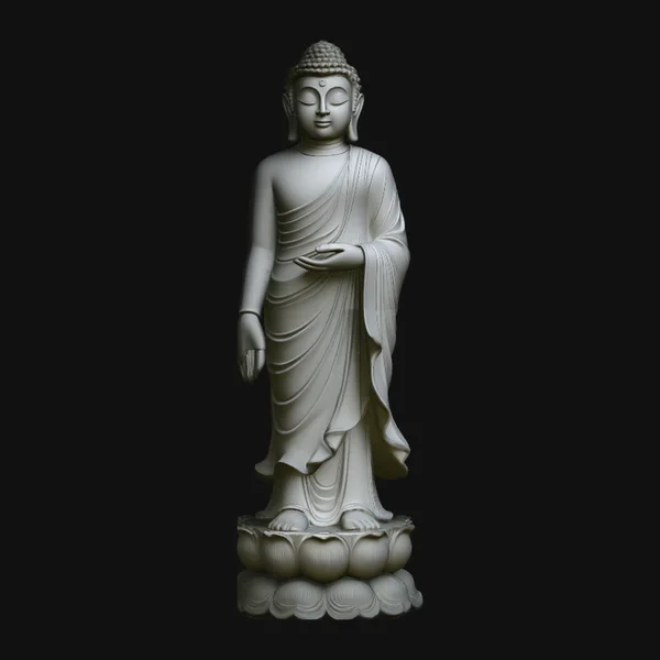 Standing Buddha on Lotus Statue Design 4
