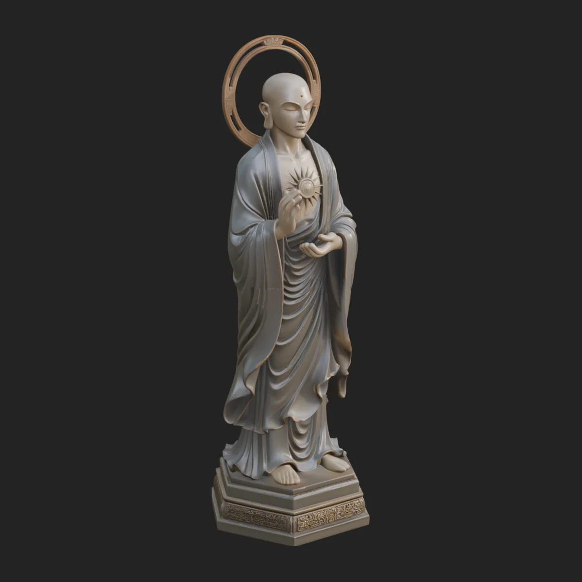 Standing Guanyin on Lotus Statue Design 3