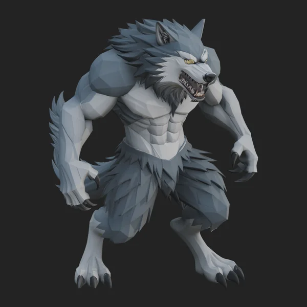 Standing Werewolf Statue Design 1