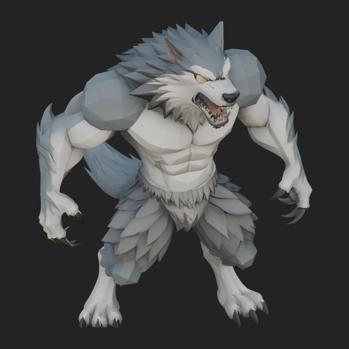 Standing Werewolf Statue Design 2