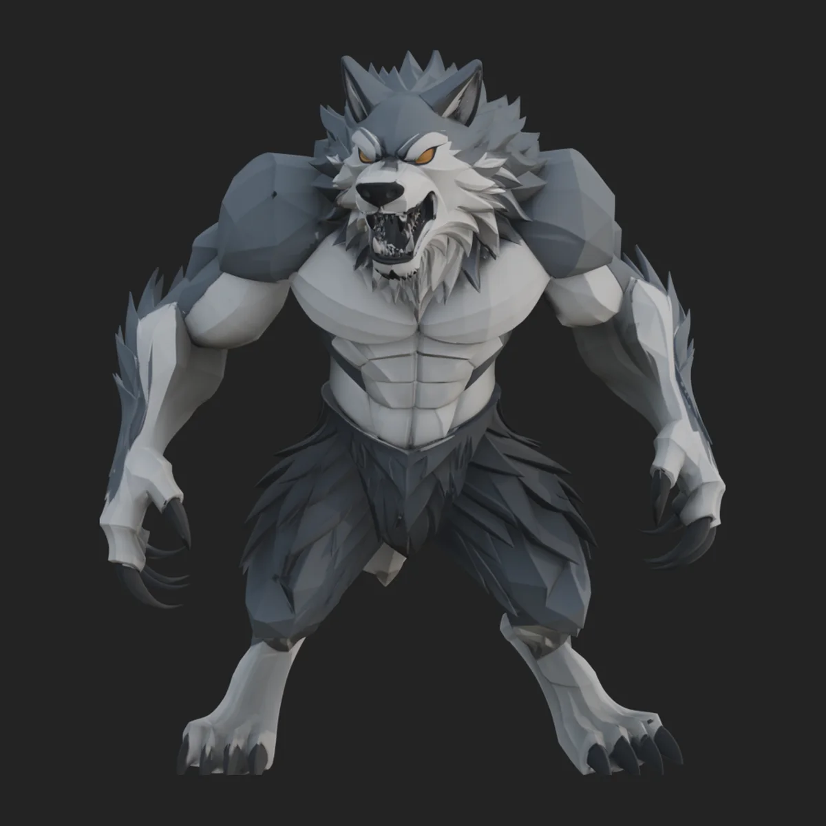 Standing Werewolf Statue Design 3